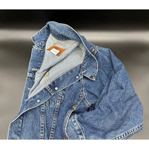 Vintage Levis Medium Jean Jacket Blue Denim Trucker Western Made In USA 1980s - Picture 1 of 10